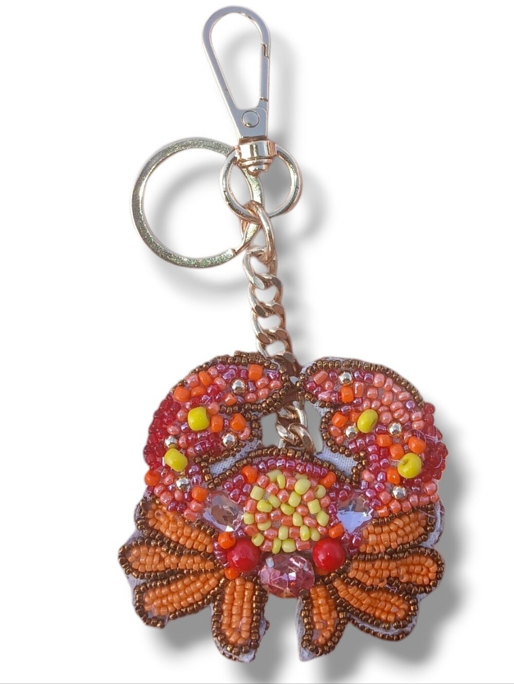 NWOT Beaded Crab Bag Charm or Keychain